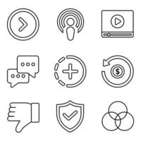 Influencer Line Icons Set vector