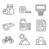 Fitness Icon Line Sets vector