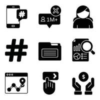 Influencer Glyph Icons Set vector