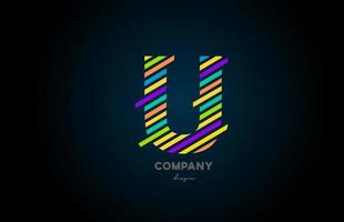 colored letter logo U alphabet icon design for business and company vector
