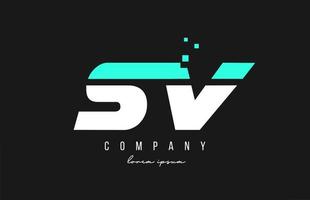 SV sv combinación de logotipo de letra del alfabeto en color azul y blanco. diseño de icono creativo para negocios y empresa. vector