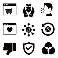 Influencer Glyph Icons Set vector