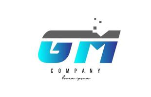 GM G M alphabet letter logo combination in blue and grey color. Creative icon design for company and business vector