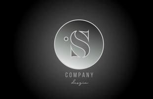 silver grey metal S alphabet letter logo icon design for company and business vector