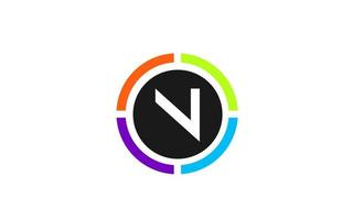 Diseño de icono de logotipo de letra del alfabeto de color n para empresa y negocio vector