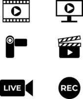 Movie, Film, Multimedia Icon Set vector