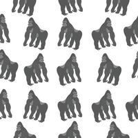 Hand drawn Gorilla Seamless Background Pattern Illustration vector