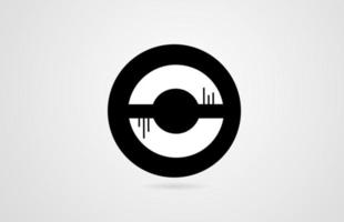 C white alphabet letter black circle company business logo icon design corporate vector