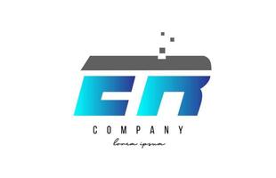 ER E R alphabet letter logo combination in blue and grey color. Creative icon design for company and business vector