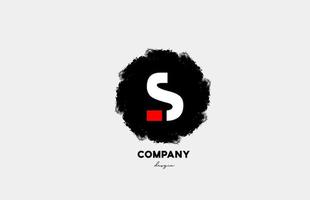 S red white black letter alphabet logo icon with grunge design for company and business vector