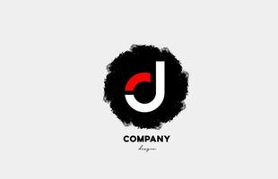 D red white black letter alphabet logo icon with grunge design for company and business vector