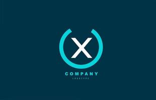 X white and blue letter logo alphabet icon design for company and business vector