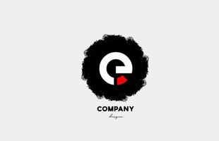 E red white black letter alphabet logo icon with grunge design for company and business vector