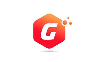Diseño de icono de logotipo de letra g del alfabeto con rombo de color naranja para empresa y negocio vector