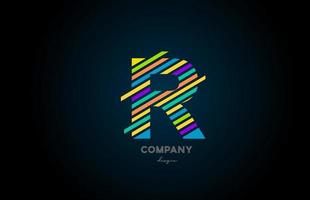 colored letter logo R alphabet icon design for business and company vector