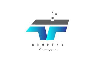 AF A F alphabet letter logo combination in blue and grey color. Creative icon design for company and business vector