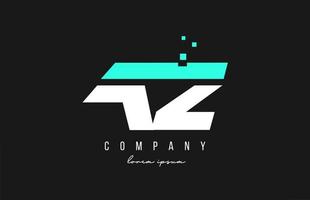 AZ AZ combinación de logotipo de letra del alfabeto en color azul y blanco. diseño de icono creativo para negocios y empresa. vector