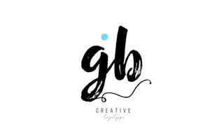 gb g b vintage letter alphabet combination logo icon handwritten design for company business vector