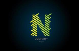 Diseño de icono de logotipo de letra del alfabeto verde n para negocios y empresa vector