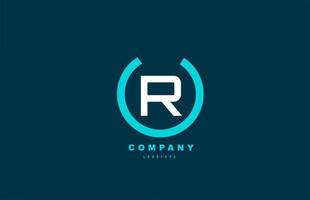 R white and blue letter logo alphabet icon design for company and business vector