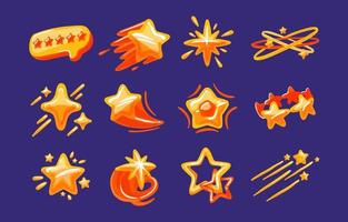 Sticker Set of Stars in Hand Drawn Style vector