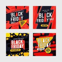 Geometry Element of Black Friday Social Media Template vector