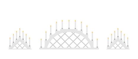 Schwibbogen set candle arch christmas window decoration. Vector illustration