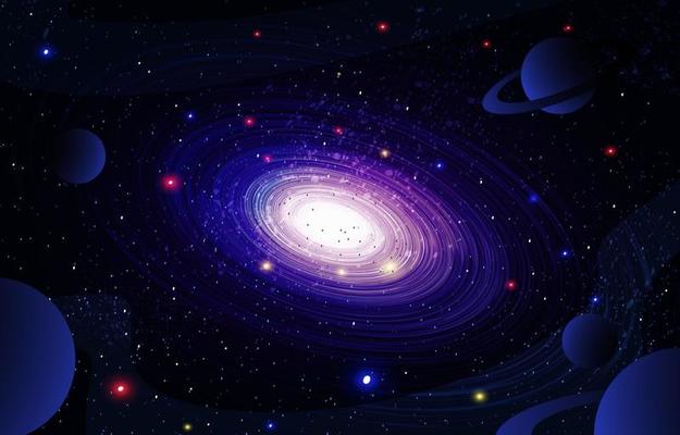 Galaxy Center Lights Background