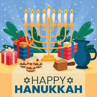 feliz concepto de hanukkah vector