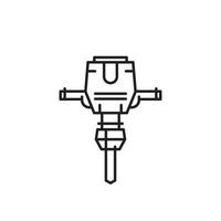 jackhammer line icon on white, vector