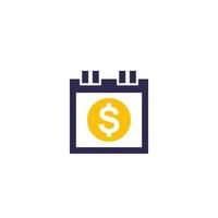 payment schedule icon on white vector