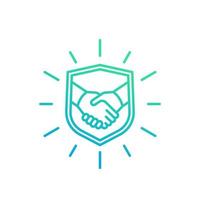 safe deal, trust, partnership icon with handshake vector