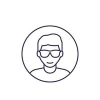 student, nerd guy vector line icon