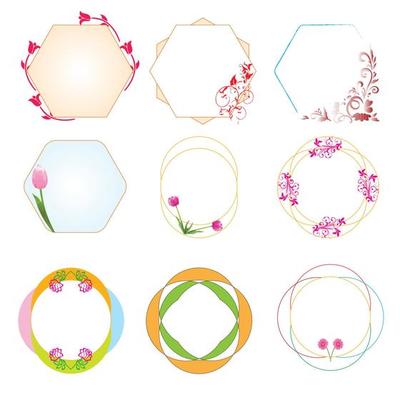 Round shape floral design border