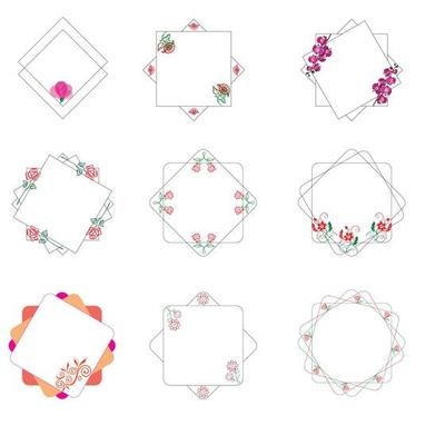 Round shape floral design border