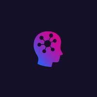 Psychology icon with human head vector