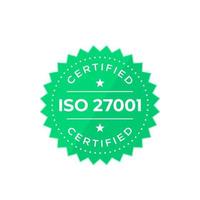 ISO 27001 badge, vector