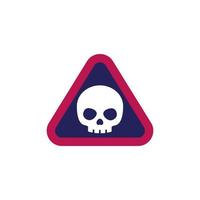 danger warning sign with a skull vector
