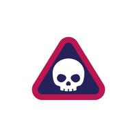 danger warning sign with a skull vector