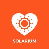 logo solárium, sol y corazón vector