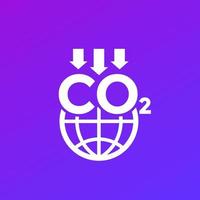 reduce carbon emissions icon with globe vector