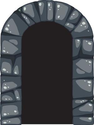 Stone arch in cartoon style on white background