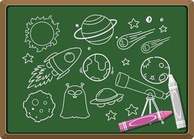 Hand drawn science element on chalkboard vector