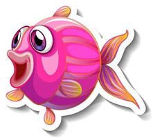 Sea Animal Cartoon Sticker with Cute Fish vector