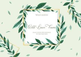 Square frame of tropical foliage card template vector