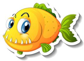 Sea Animal Cartoon Sticker with Cute Fish vector