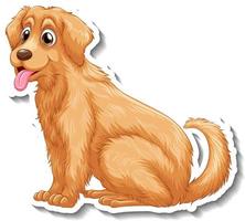 pegatina de dibujos animados de perro golden retriever vector