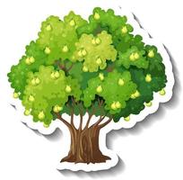 Pear tree sticker on white background vector