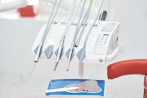 Tools and drills in the dental office. The concept of health and beauty photo