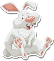 Rabbit cartoon character on white background vector